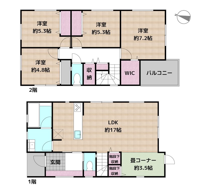 名古屋市天白区海老山町 1号棟 新築一戸建ての図面
