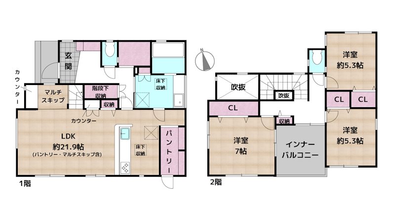 日進市三本木町廻間 新築一戸建ての図面
