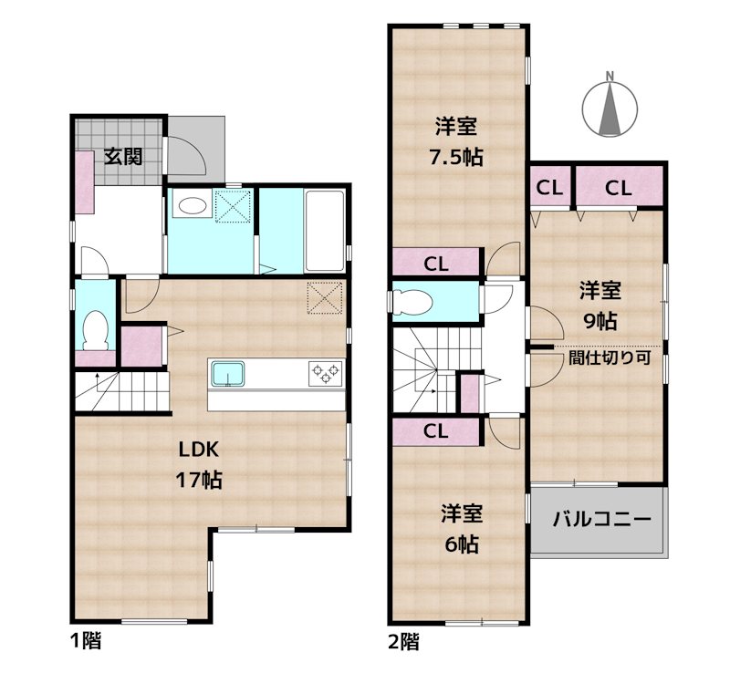名古屋市守山区永森町 新築一戸建ての図面