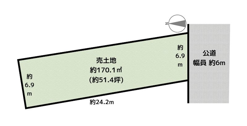 尾張旭市南原山町赤土 A号地 土地の図面