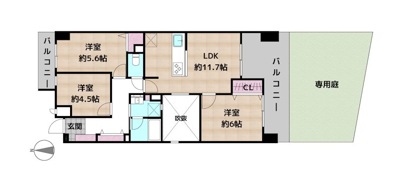 ライオンズマンション瓢箪山の図面