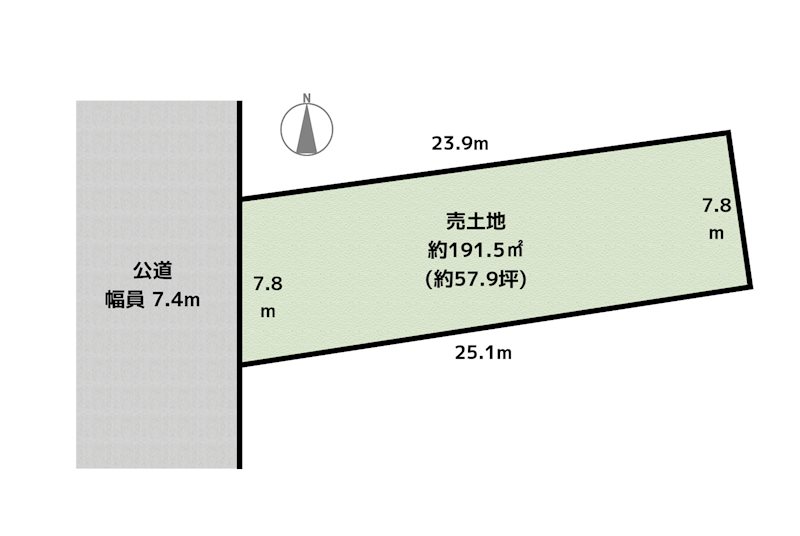 尾張旭市庄南町4丁目 3号棟 土地の図面