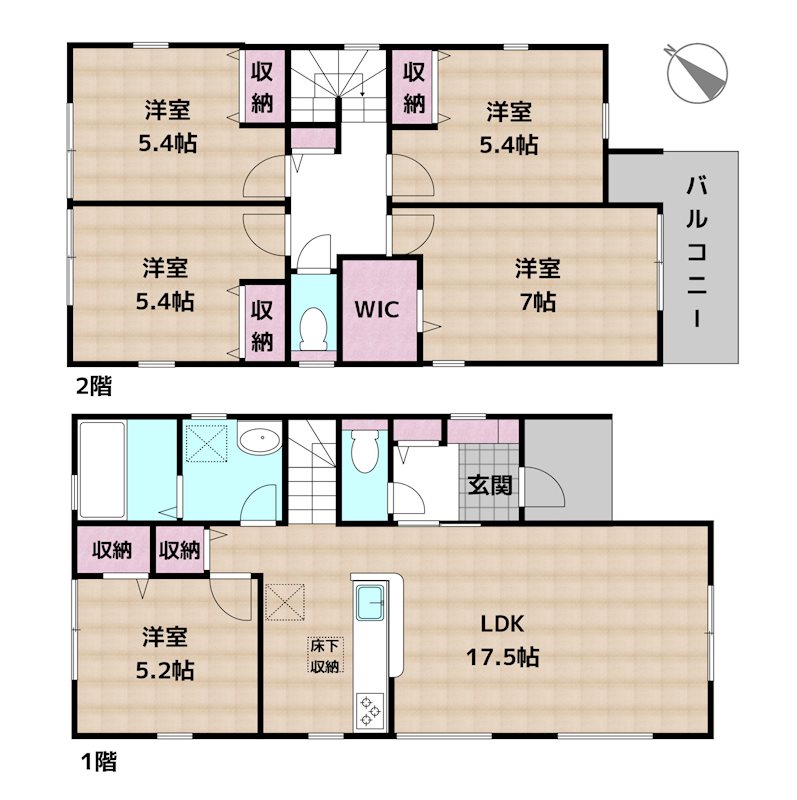 名古屋市天白区島田1丁目 1号棟 新築一戸建ての図面
