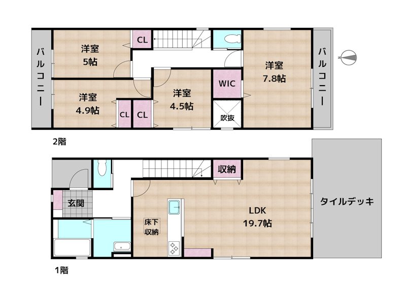 名古屋市名東区猪高台2丁目 3号棟 新築一戸建ての図面