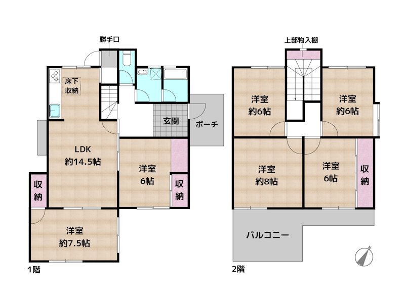日進市藤枝町片平 中古一戸建ての図面