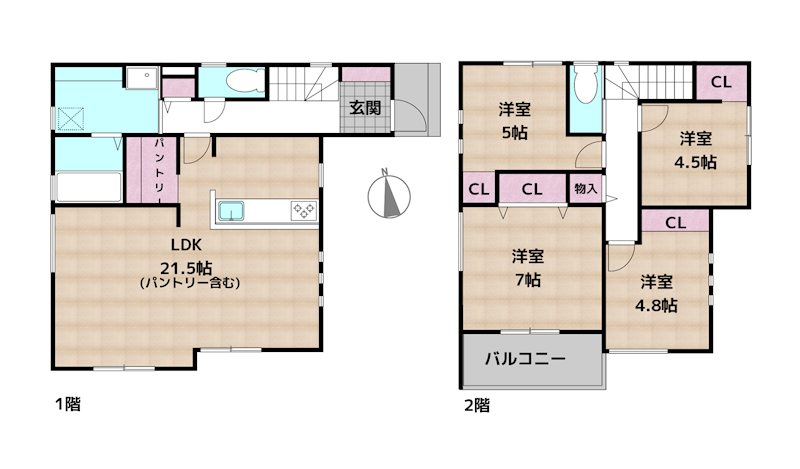 日進市米野木町北山 新築一戸建ての図面