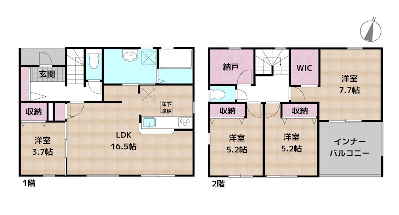 日進市藤島町長塚 新築一戸建ての図面