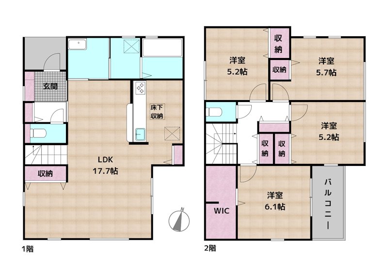 名古屋市守山区森孝4丁目 4号棟 新築一戸建ての図面