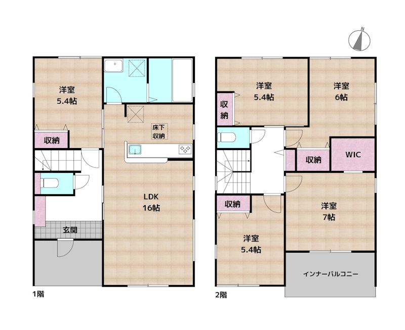 名古屋市守山区森孝4丁目 5号棟 新築一戸建ての図面