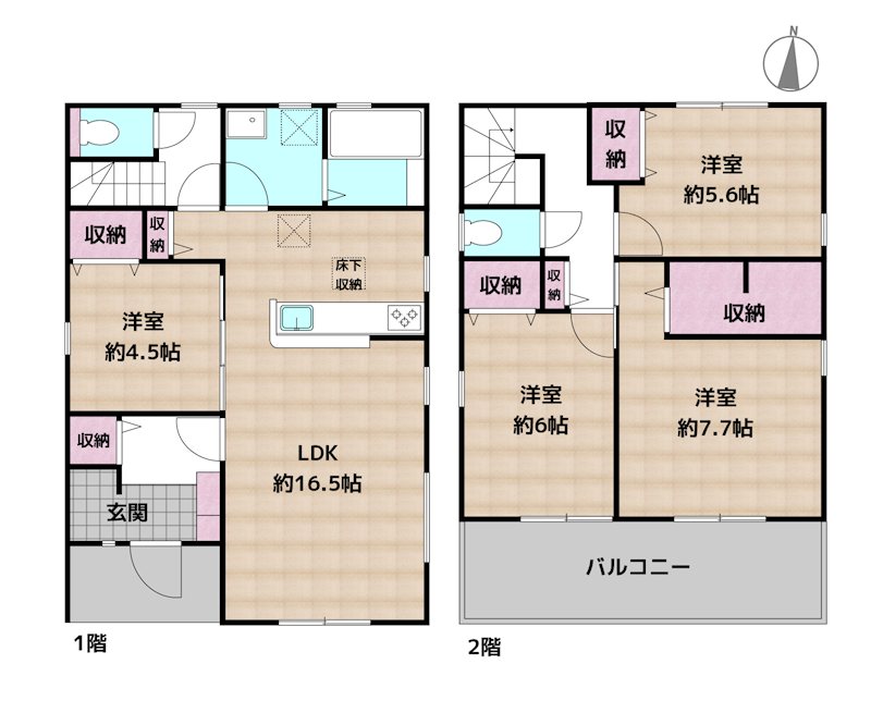 名古屋市守山区森孝4丁目 6号棟 新築一戸建ての図面