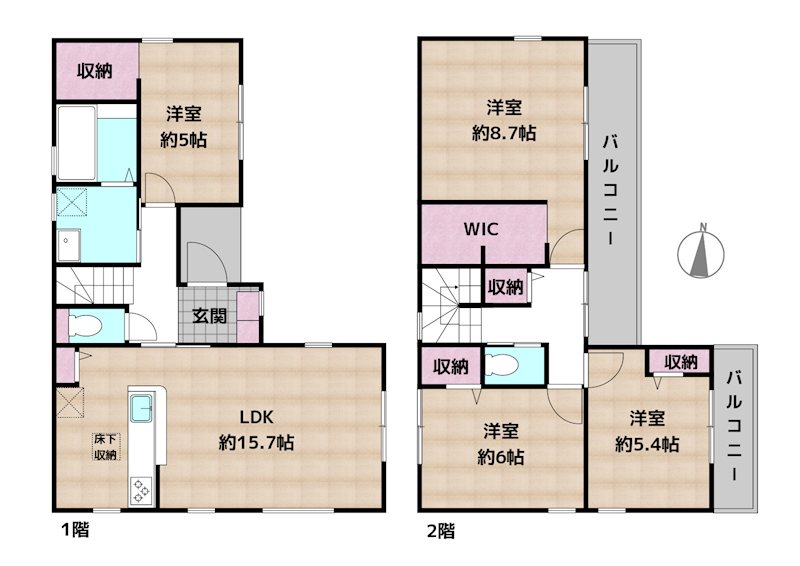 名古屋市守山区森孝4丁目 1号棟 新築一戸建ての図面