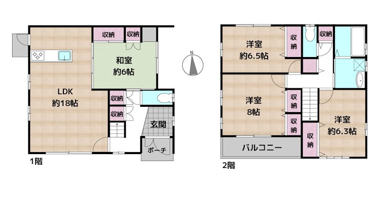 名古屋市守山区鳥羽見1丁目 中古一戸建ての図面