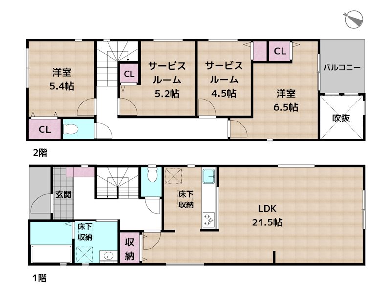 名古屋市守山区小幡宮ノ腰 新築一戸建ての図面