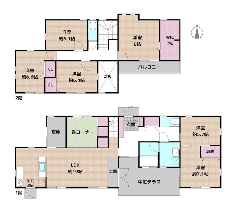 尾張旭市北山町北新田 中古一戸建ての図面