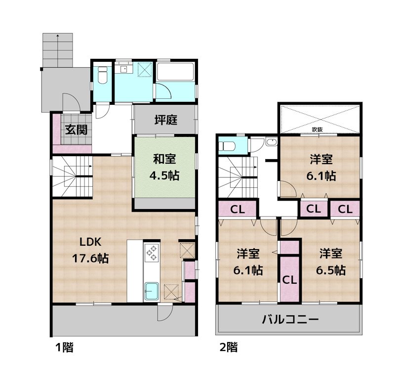 尾張旭市旭前町5丁目 中古一戸建ての図面