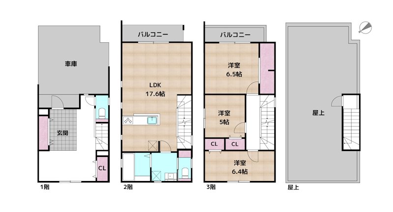 名古屋市天白区一本松1丁目 中古一戸建ての図面