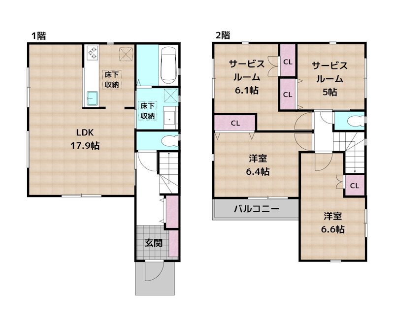 名古屋市名東区極楽3丁目 1号棟 新築一戸建ての図面