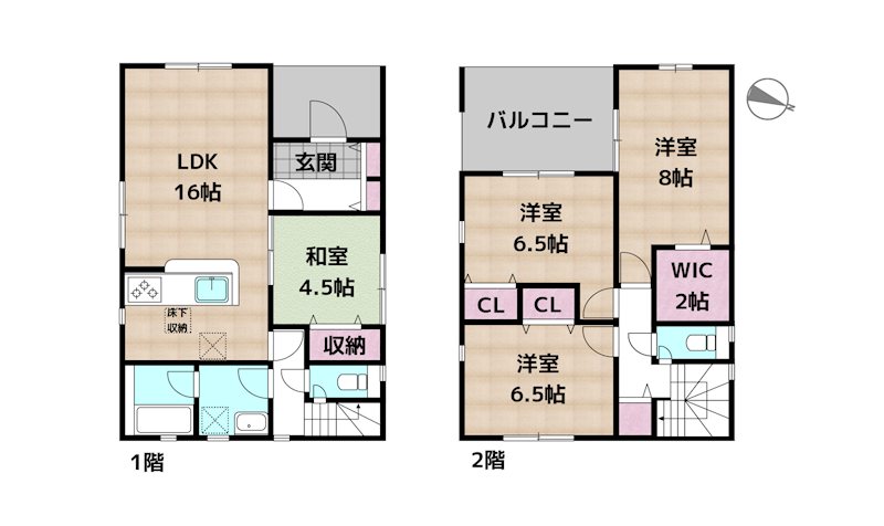 日進市赤池町箕ノ手 3号棟 新築一戸建ての図面