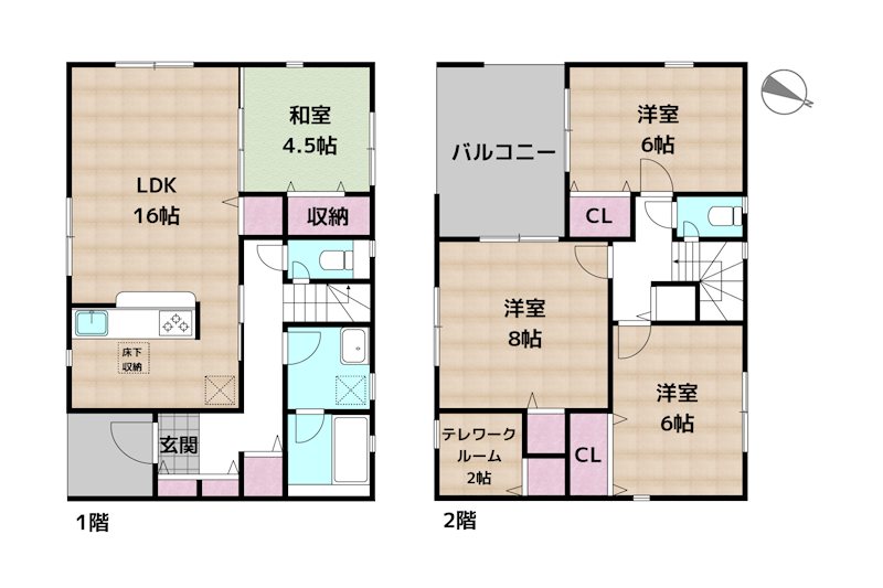 日進市赤池町箕ノ手 1号棟 新築一戸建ての図面