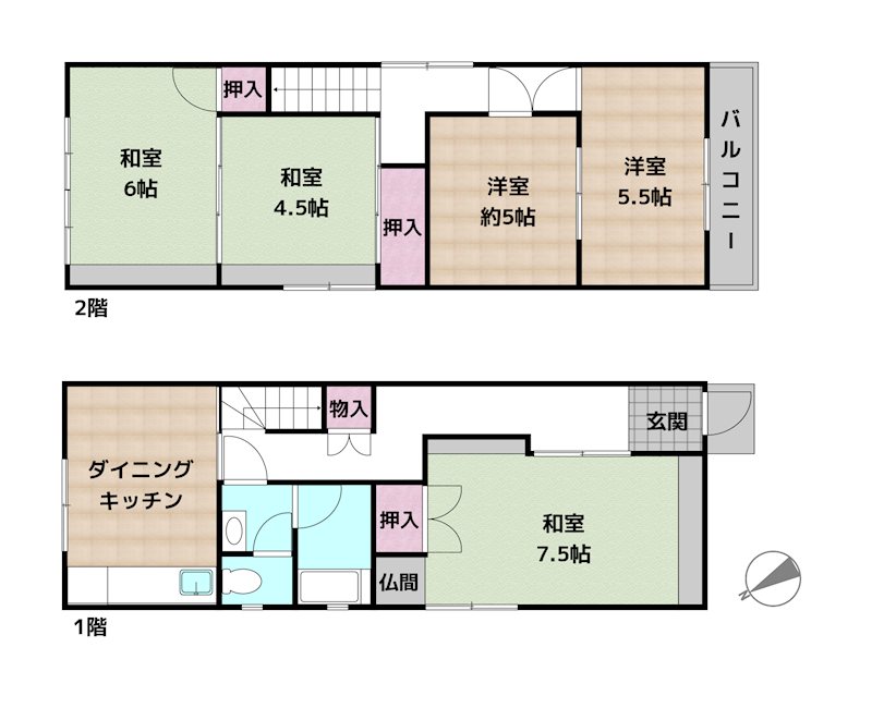 名古屋市守山区川西2丁目 中古一戸建ての図面