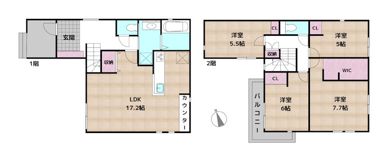 名古屋市守山区白山1丁目 1号棟 新築一戸建ての図面