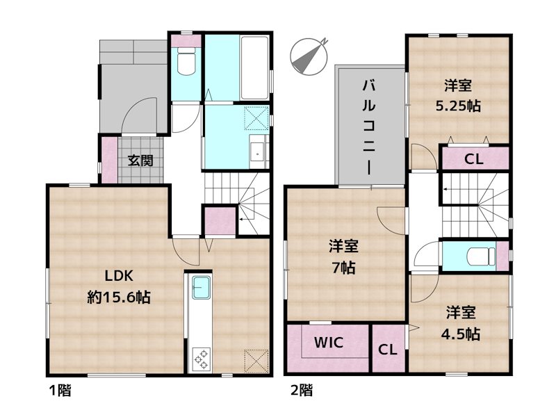 名古屋市守山区緑ヶ丘 A号棟 新築一戸建ての図面
