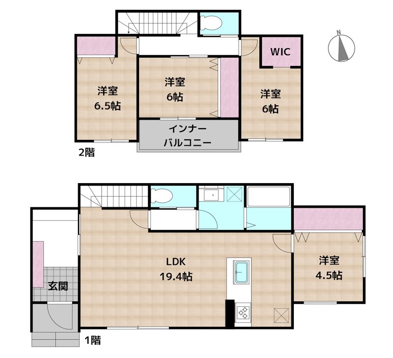 日進市岩崎町 1号棟 新築一戸建ての図面