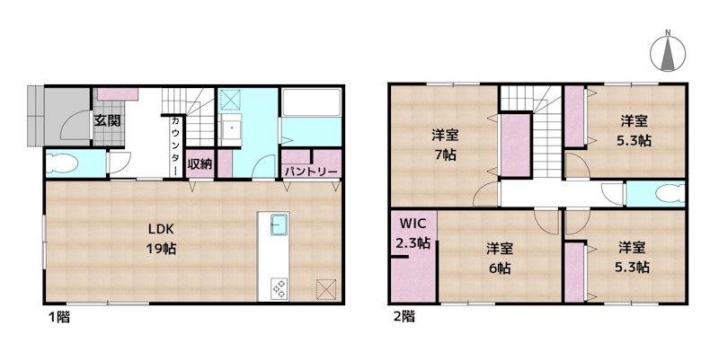 日進市岩崎町 3号棟 新築一戸建ての図面