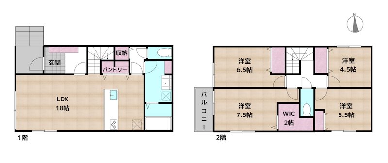 日進市岩崎町 4号棟 新築一戸建ての図面