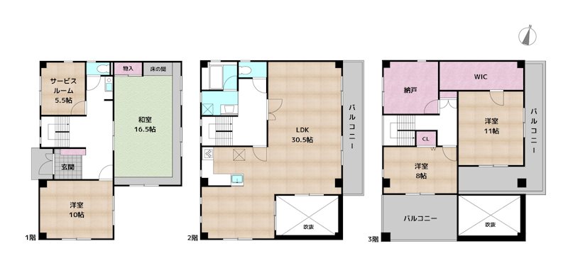 名古屋市名東区引山2丁目 中古一戸建ての図面