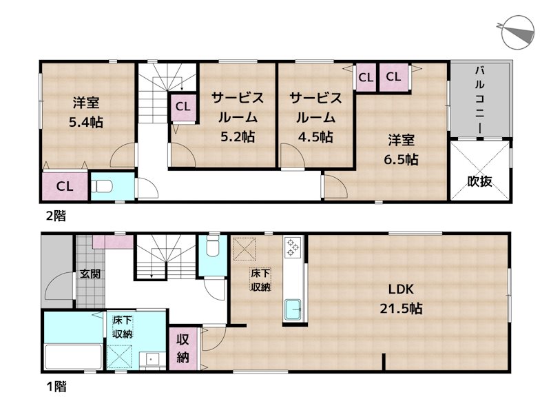 名古屋市守山区小幡宮ノ腰 新築一戸建ての図面
