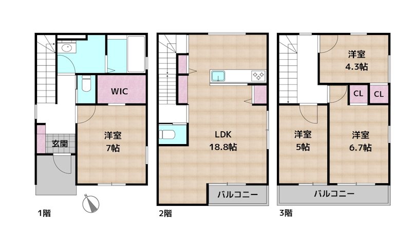 名古屋市守山区新守山 新築一戸建ての図面