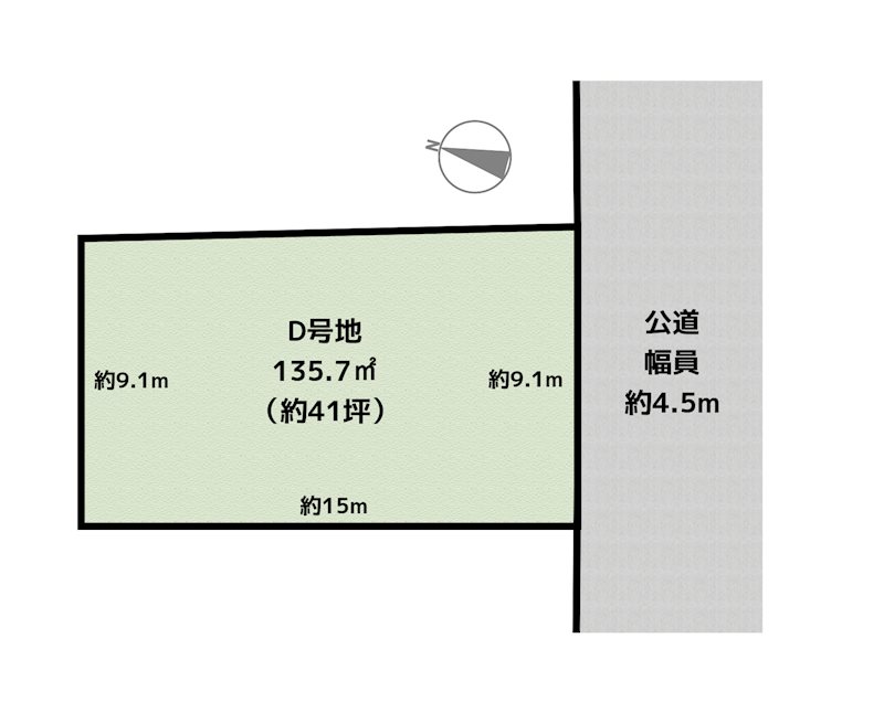 尾張旭市三郷町陶栄 D号地 土地の図面