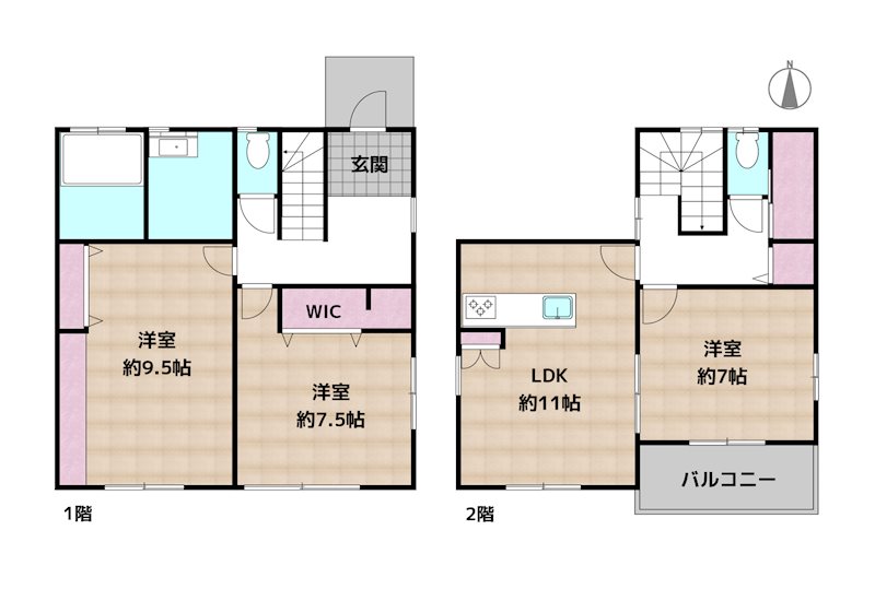 名古屋市守山区吉根3丁目 中古一戸建ての図面