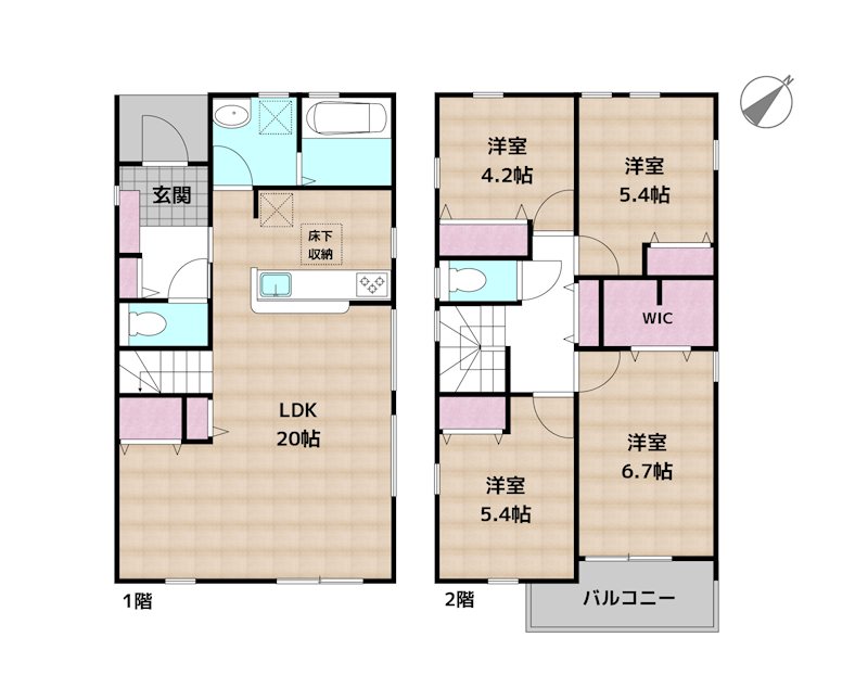 名古屋市守山区瀬古東３丁目 4号棟 新築一戸建ての図面
