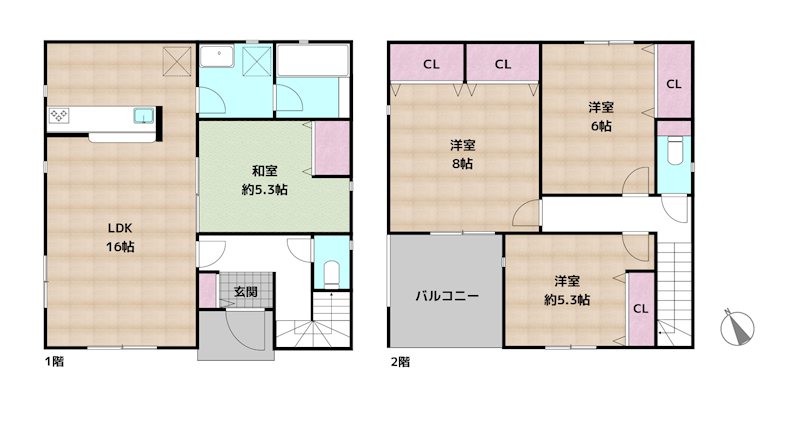 日進市岩崎町梅ノ木 3号棟 新築一戸建ての図面