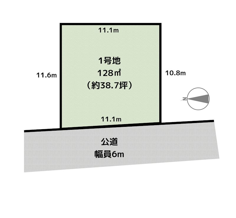 名古屋市守山区小幡中2丁目 1号地 土地の図面
