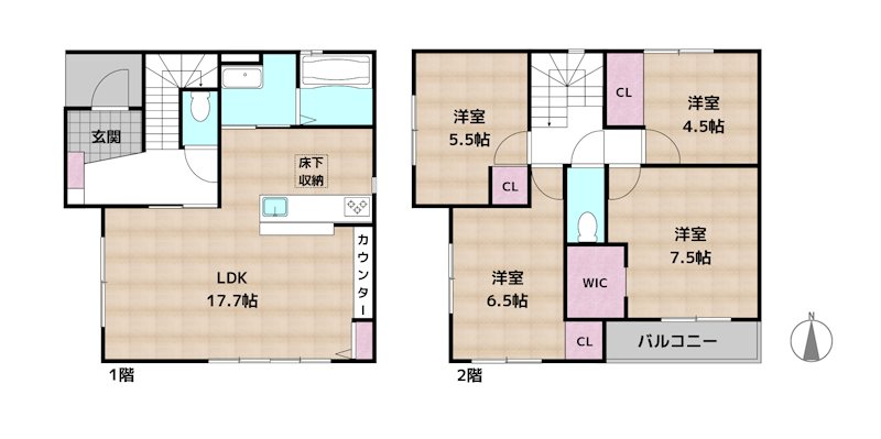名古屋市守山区八反 新築一戸建ての図面