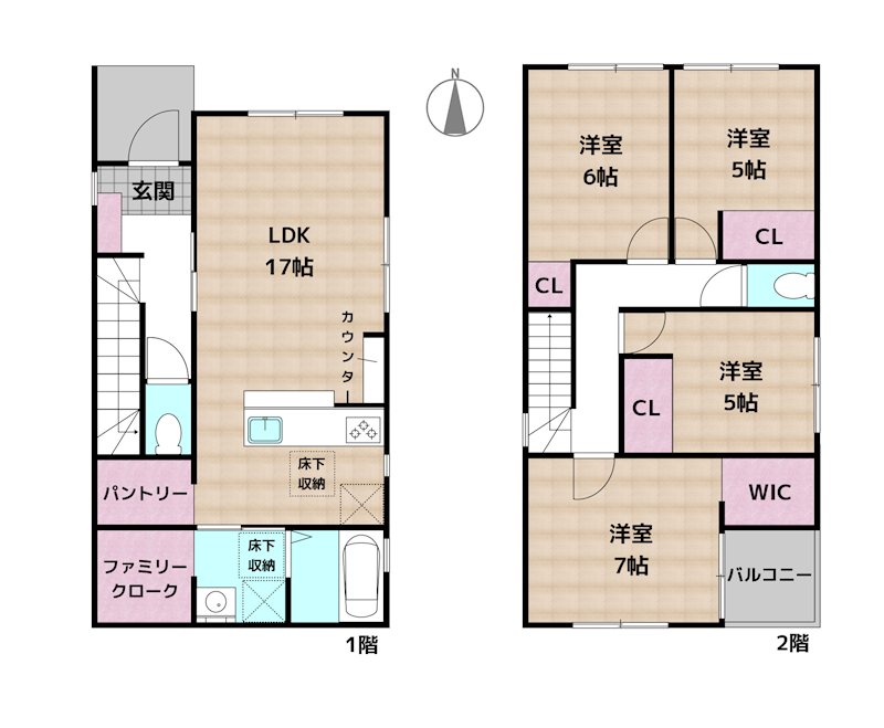 名古屋市守山区西新 3号棟 新築一戸建ての図面