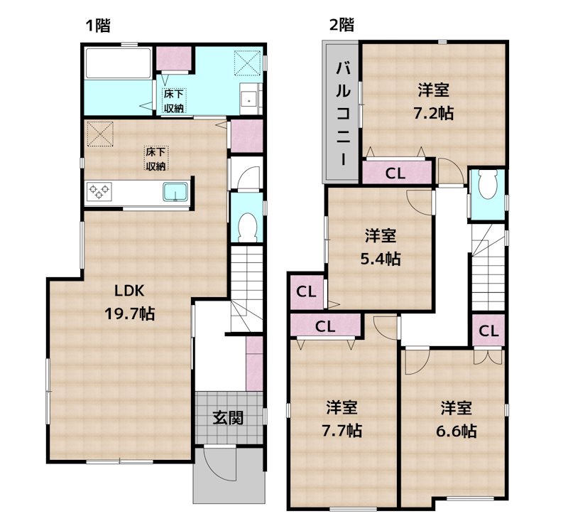 名古屋市守山区守山2丁目 2号棟 新築一戸建ての図面