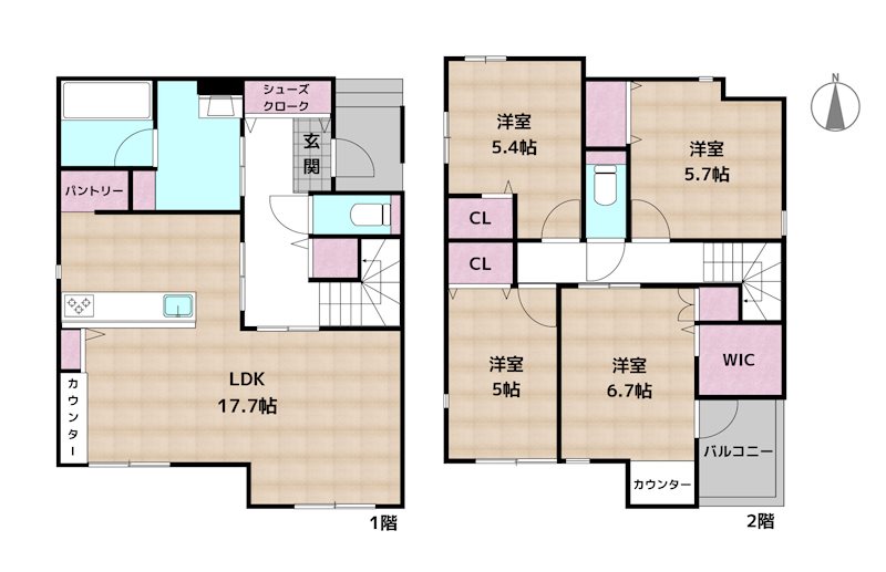 尾張旭市東印場町1丁目 1号棟 新築一戸建ての図面