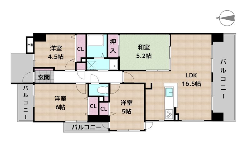 宝マンション瓢箪山の図面