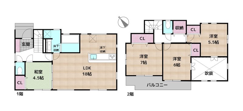 日進市藤塚3丁目 1号棟 新築一戸建ての図面