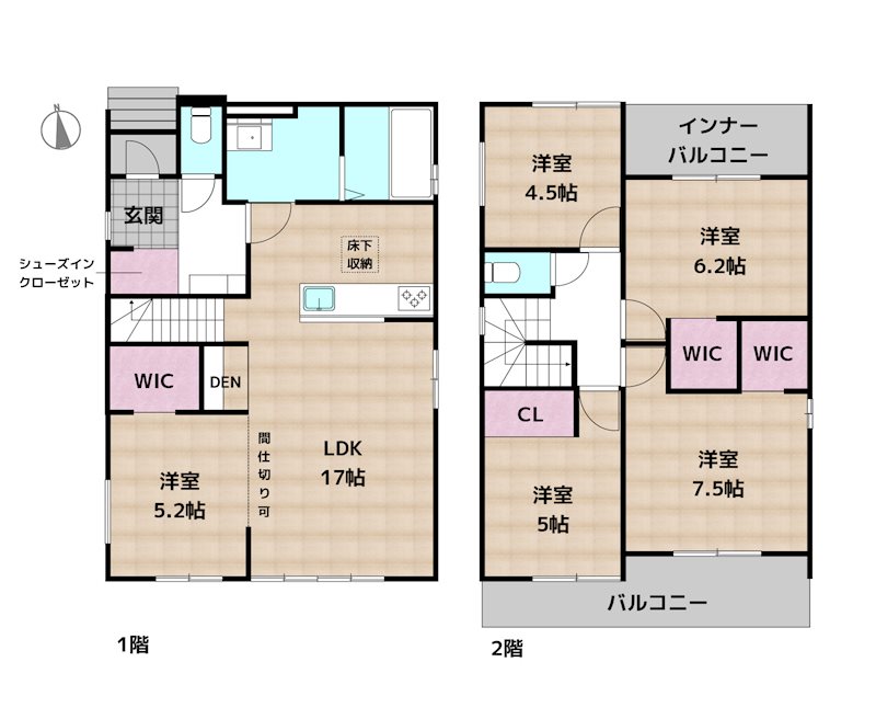 名古屋市守山区脇田町 新築一戸建ての図面