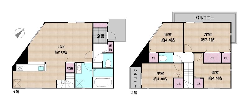 名古屋市名東区貴船3丁目 1号棟 新築一戸建ての図面
