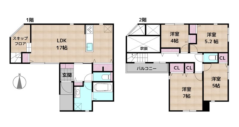 名古屋市守山区更屋敷 1号棟 新築一戸建ての図面