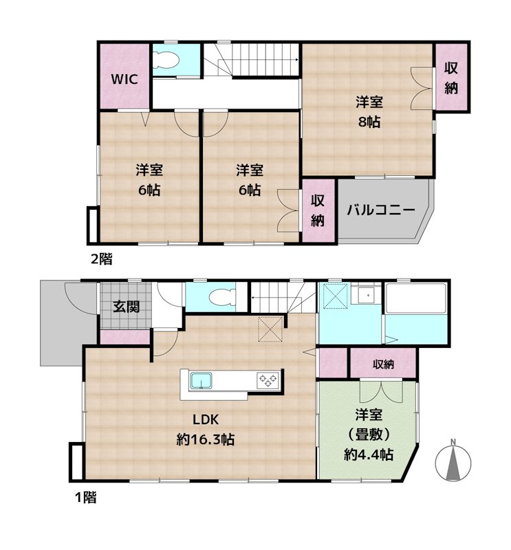 名古屋市守山区白沢町 1号棟 新築一戸建ての図面