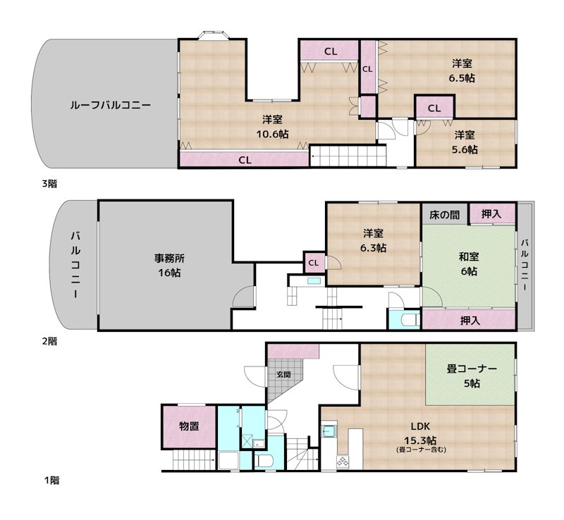 名古屋市名東区香南2丁目 中古一戸建ての図面