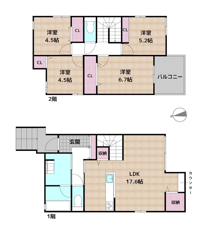 名古屋市守山区大永寺町 2号地 新築一戸建ての図面