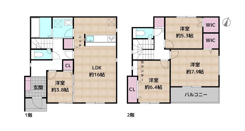 日進市藤塚1丁目 新築一戸建ての図面